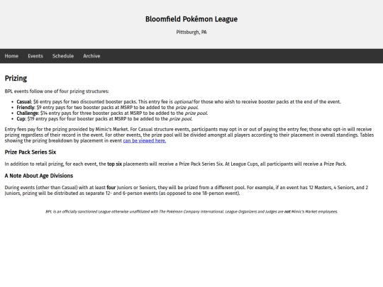 prizing screenshot