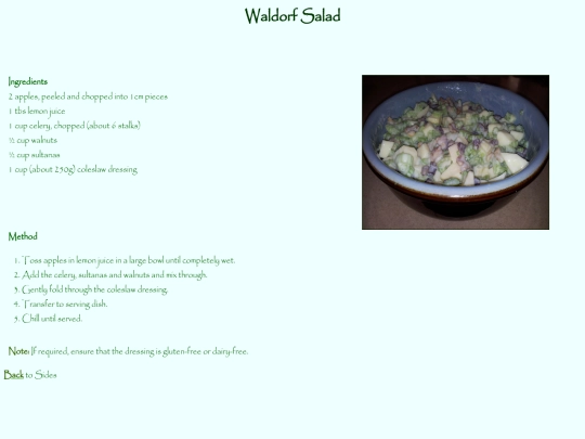 mum/recipes/waldorf screenshot