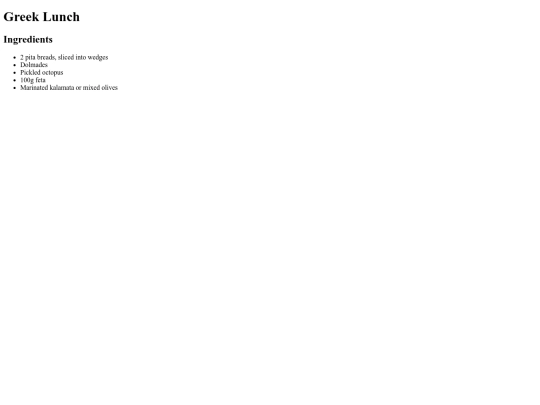 recipes/greek_lunch screenshot