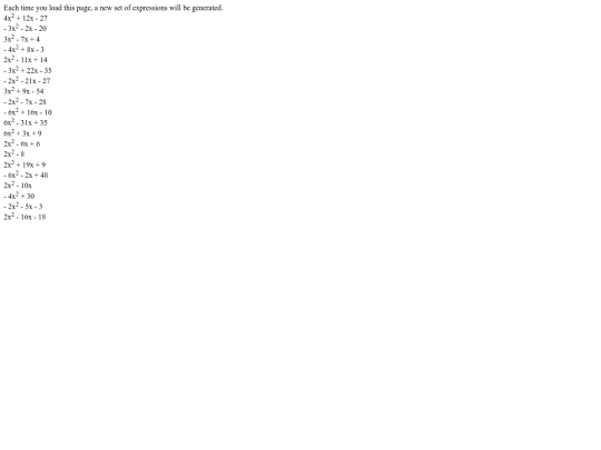 quadratic screenshot