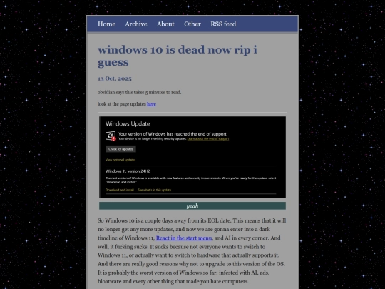 posts/2025-10-13-windows-10-is-dead-now-rip-i-guess screenshot