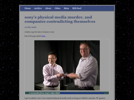 posts/2026-07-12-sony's-physical-media-murder,-and-companies-contradicting-themselves screenshot