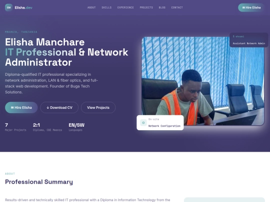 elisha-portfolio screenshot