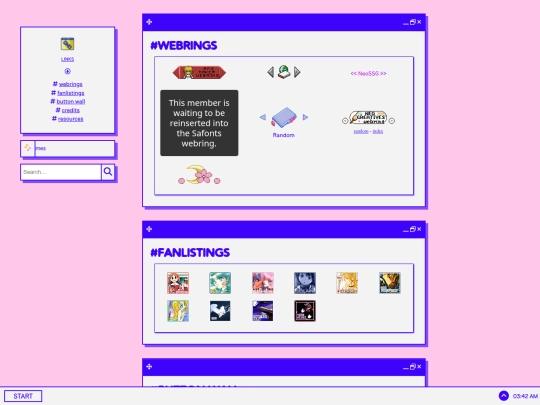 links screenshot