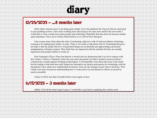 diary screenshot