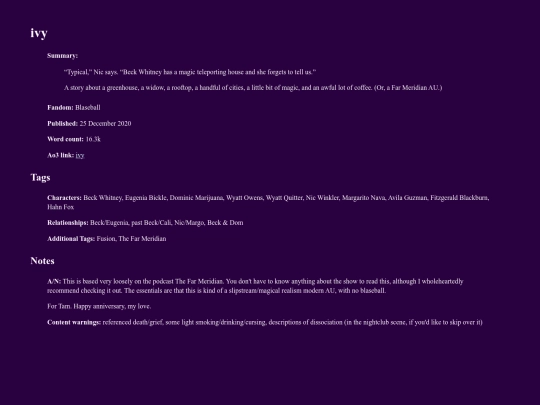 fic/blaseball/ivy screenshot