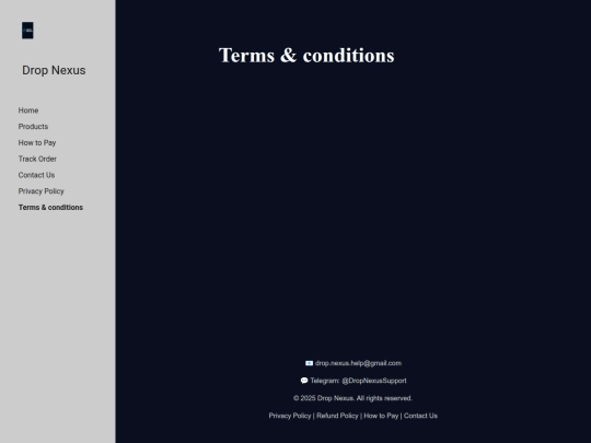 Terms  conditions screenshot