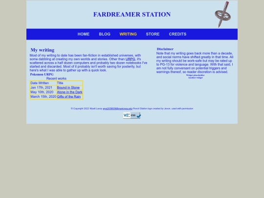 writing screenshot