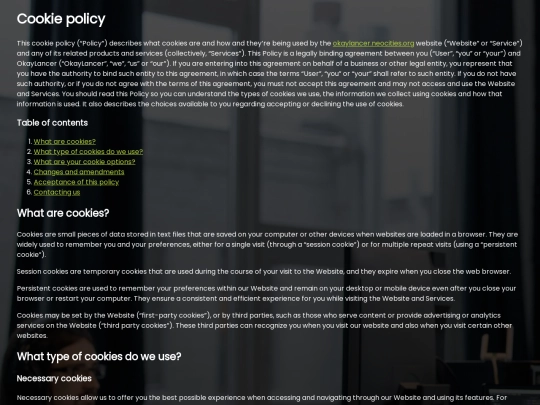 CookiePolicy screenshot