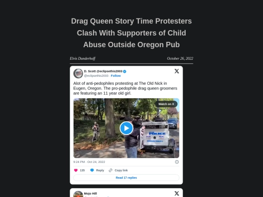 articles/drag-queen-story-time-protesters-clash-with-supporters-of-child-abuse-outside-oregon-pub screenshot