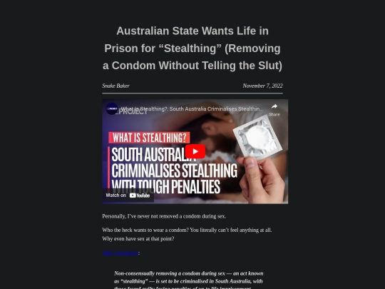 australian-state-wants-life-in-prison-for-stealthing-removing-a-condom-without-telling-the-slut screenshot