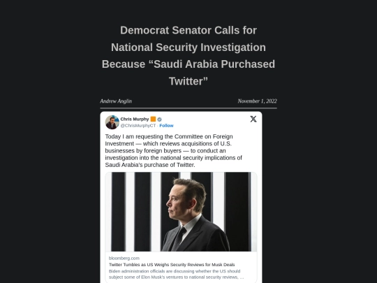 democrat-senator-calls-for-national-security-investigation-because-saudi-arabia-purchased-twitter screenshot
