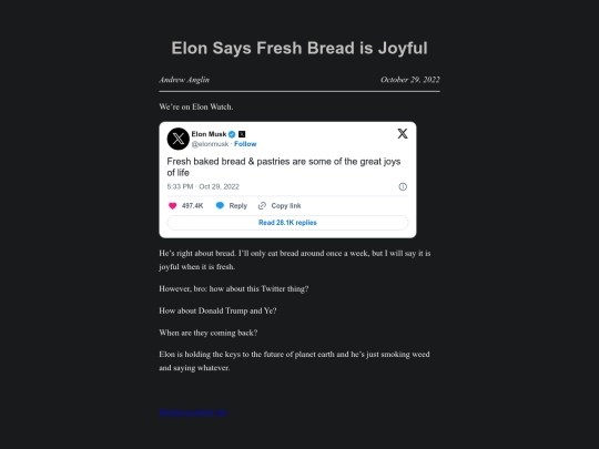 elon-says-fresh-bread-is-joyful screenshot