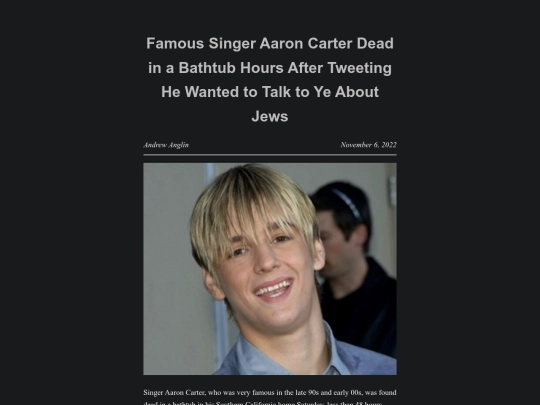 famous-singer-aaron-carter-dead-in-a-bathtub-hours-after-tweeting-he-wanted-to-talk-to-ye-about-jews screenshot