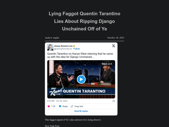lying-faggot-quentin-tarantino-lies-about-ripping-django-unchained-off-of-ye screenshot
