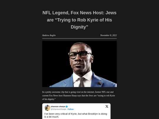 nfl-legend-fox-news-host-jews-are-trying-to-rob-kyrie-of-his-dignity screenshot