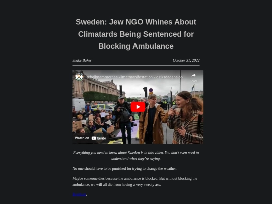 sweden-jew-ngo-whines-about-climatards-being-sentenced-for-blocking-ambulance screenshot