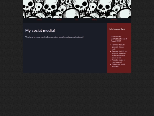 pages/socials screenshot