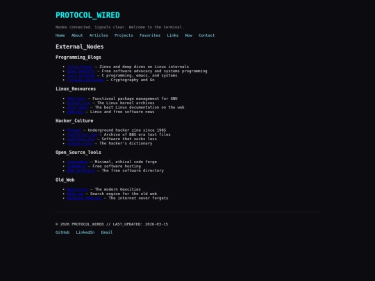 links screenshot