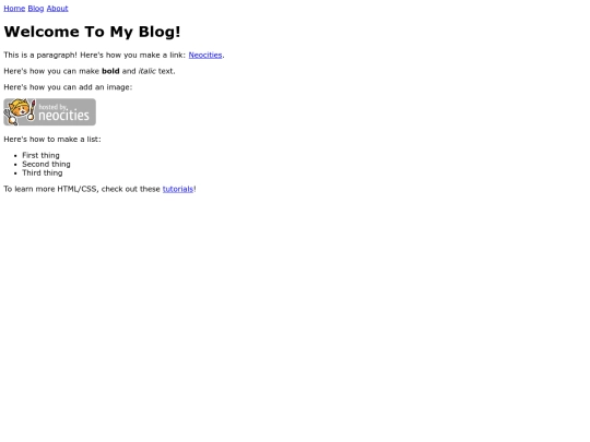 Blog screenshot