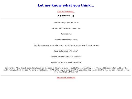 guestbook screenshot