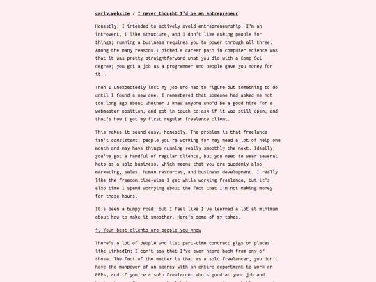 blog/writing/entrepreneurship screenshot