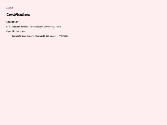 certifications screenshot