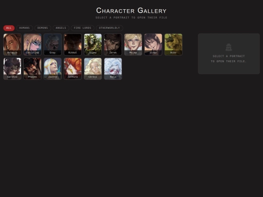 testingPages/charactersAtAGlanceTest screenshot