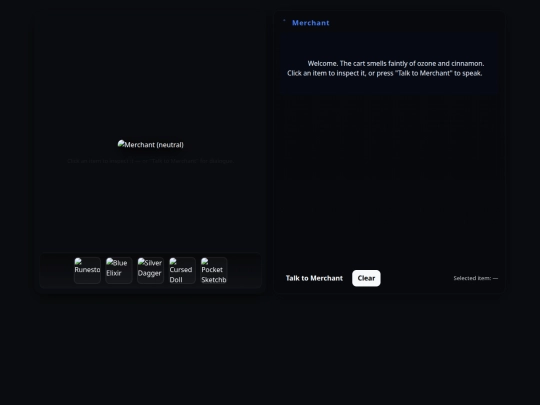 testingPages/merchantCart screenshot