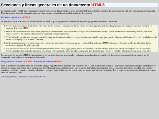 Modulo1/Secciones y líneas generales de un documento HTML5 screenshot