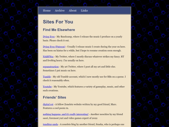 links screenshot