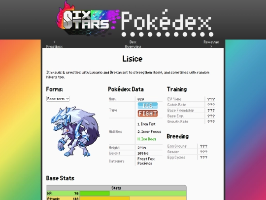SixStars/pokedex/lisice screenshot