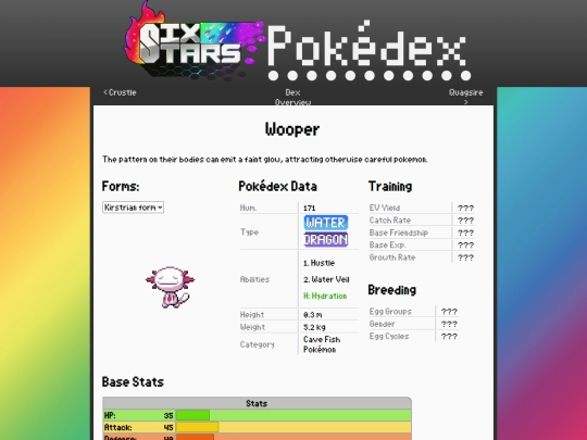 SixStars/pokedex/wooper screenshot
