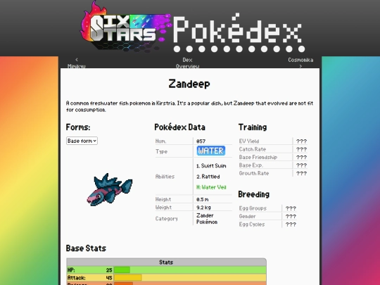 SixStars/pokedex/zandeep screenshot