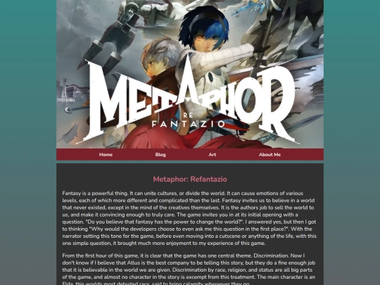 Blog/metaphor screenshot