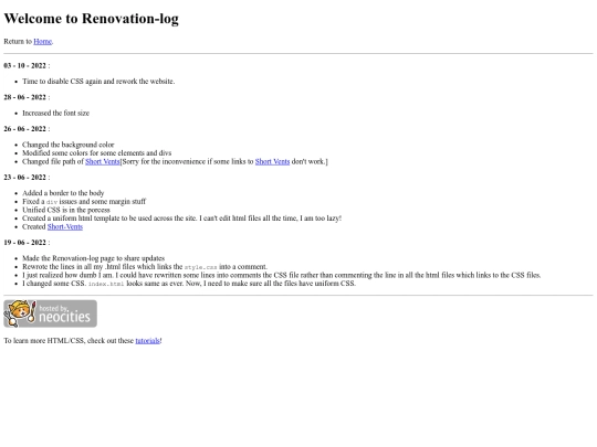 renovation-log screenshot