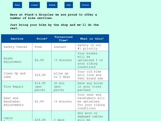 services screenshot