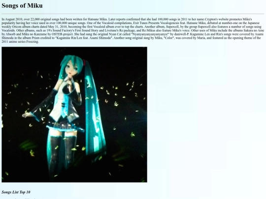 Songs screenshot