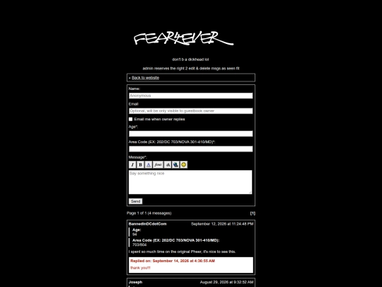 messageboard screenshot