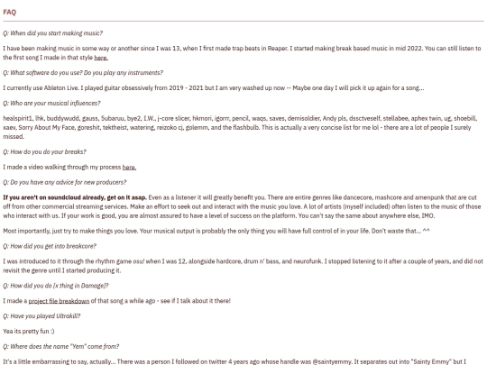 FAQ screenshot