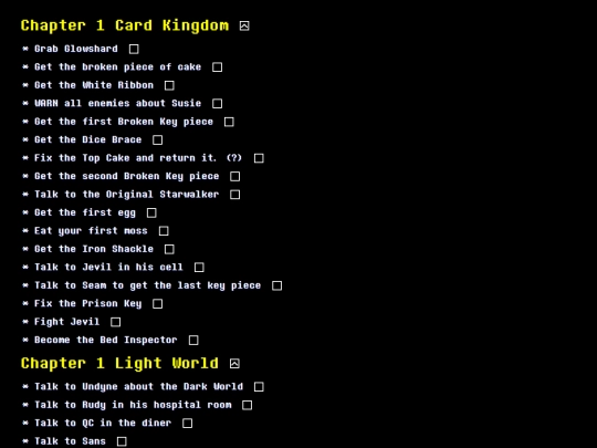 checklist screenshot