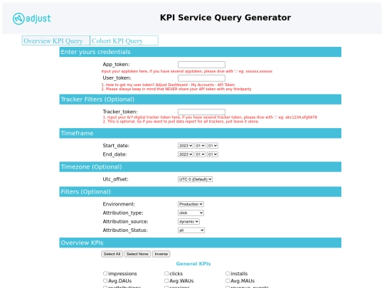 KPIQueryGenerator screenshot