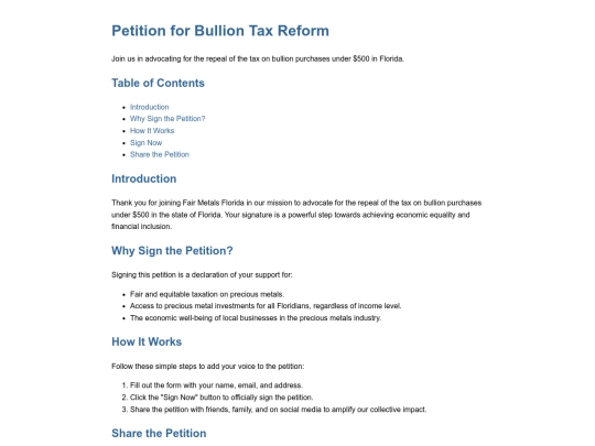 petition screenshot