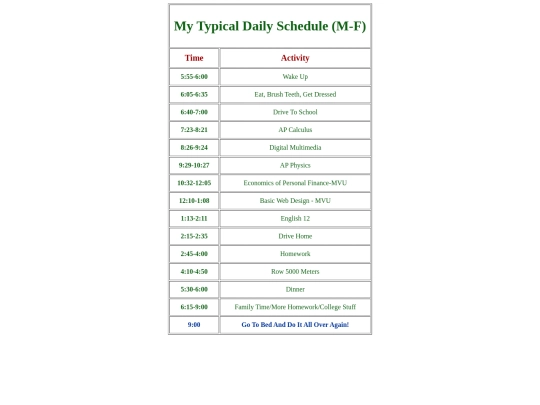 jsmithschedule screenshot