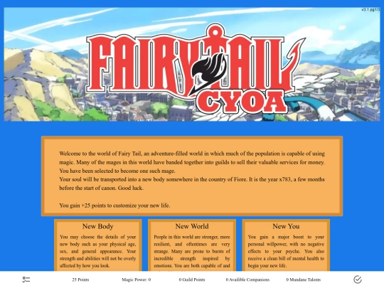 CYOAs/Fairy Tail screenshot