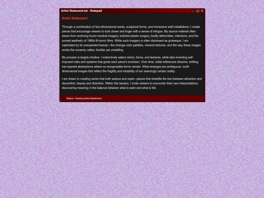 artist_statement screenshot
