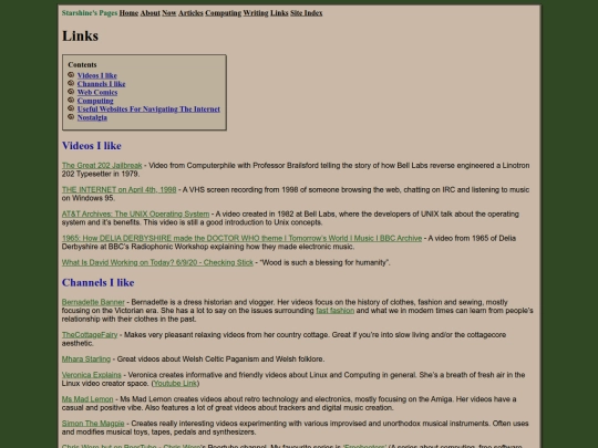 links screenshot