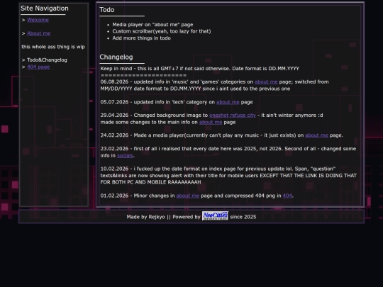 changelog screenshot