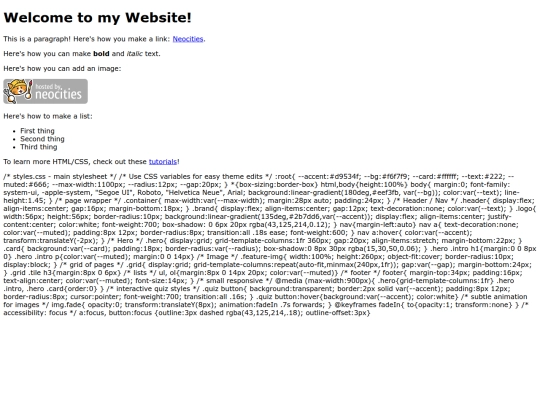 index screenshot