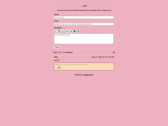 guestbook screenshot